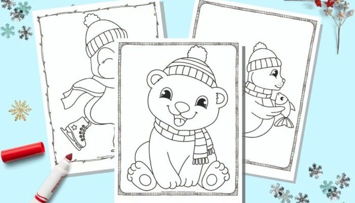 Winter Animals Coloring Pages Printable