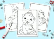 Simple Winter Animal Coloring Pages