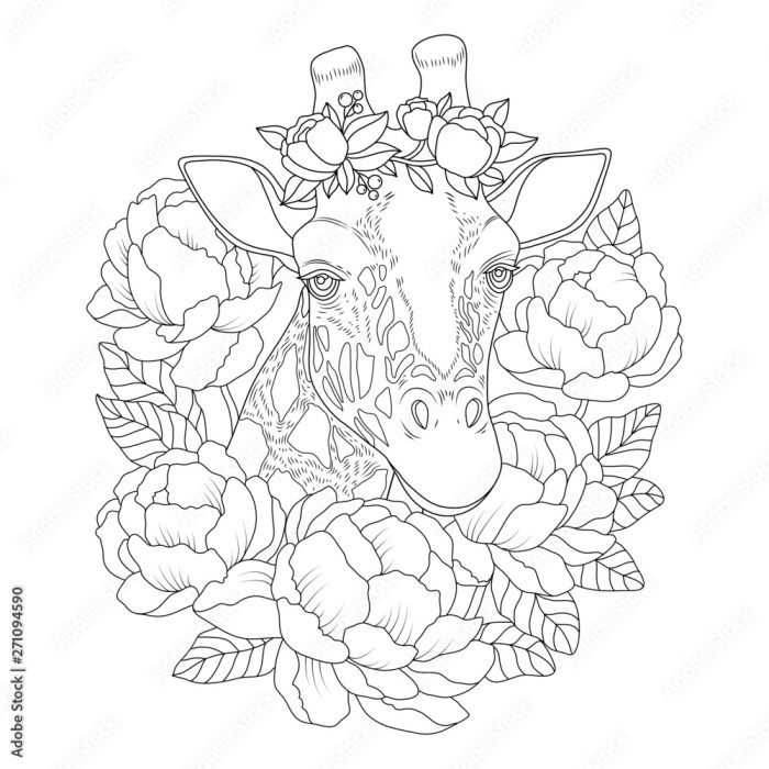 Animal and flower coloring pages