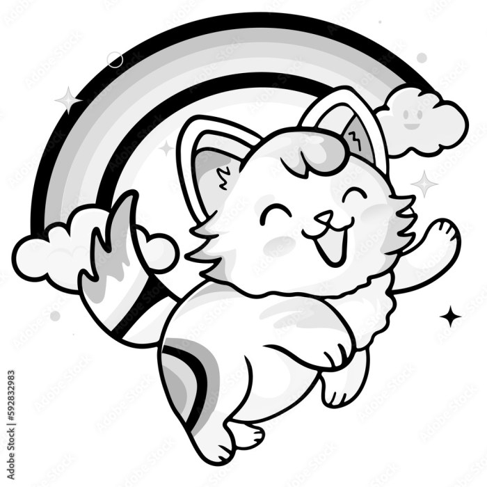 Cute anime cats coloring pages