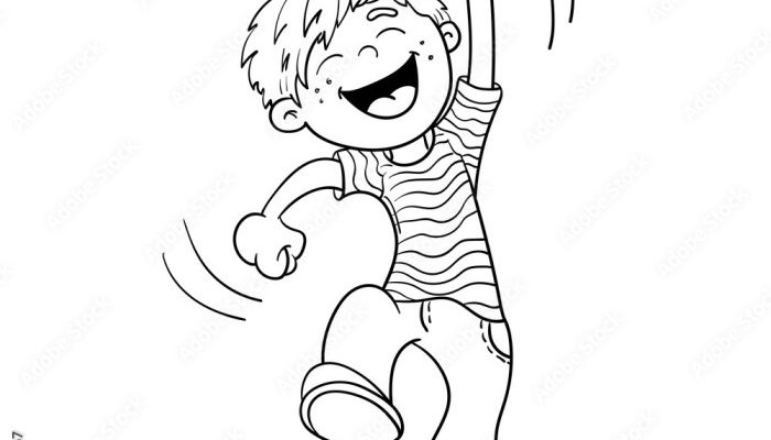 Animation Children Jumping Pictures Coloring Pages