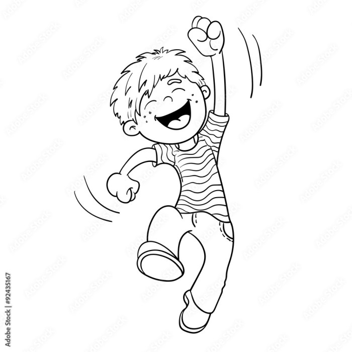 Animation children jumping pictures coloring pages