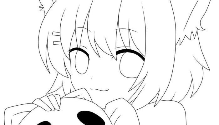 Coloring Pages Anime Neko Printable