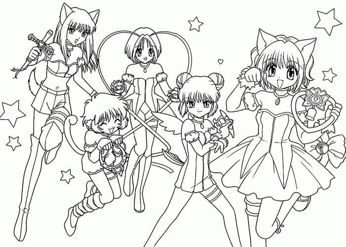 Printable coloring pages of anime