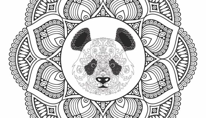 3D Panda Spirit Animal Coloring Pages