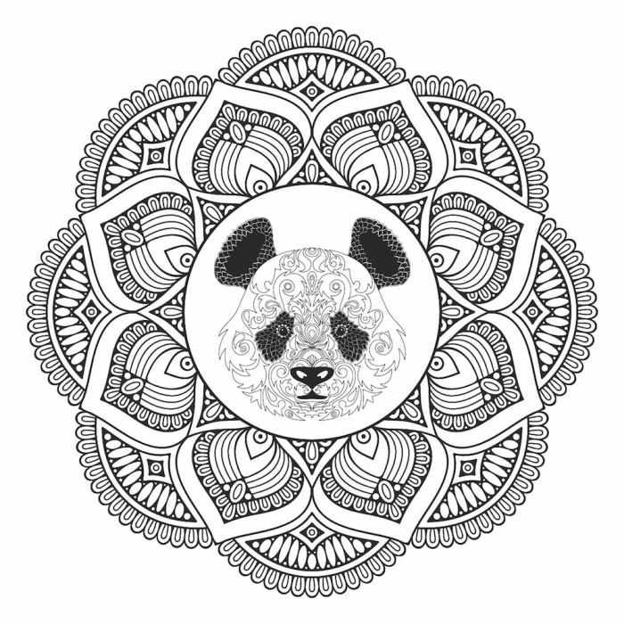 3d panda spirit animal coloring pages