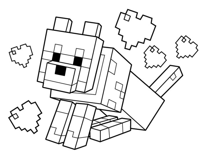 Minecraft animals coloring pages