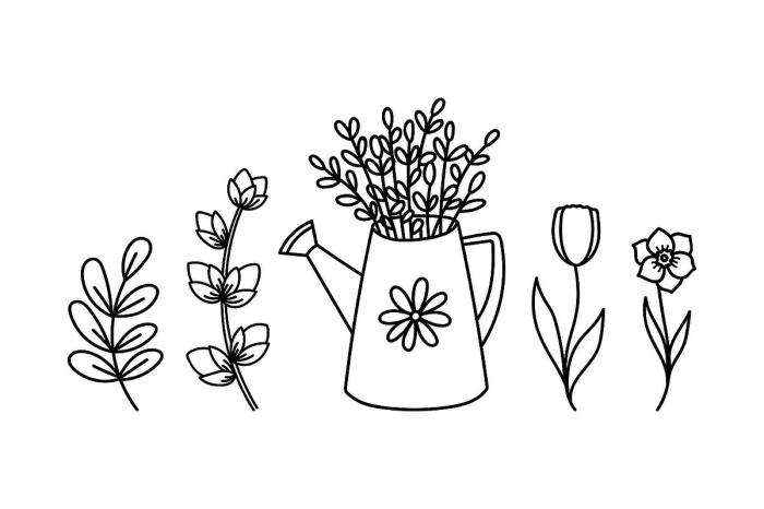 Coloring pages of plants and animals