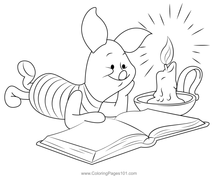 Animals reading books coloring pages