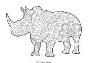 Animal Coloring Page with Mandala Designs