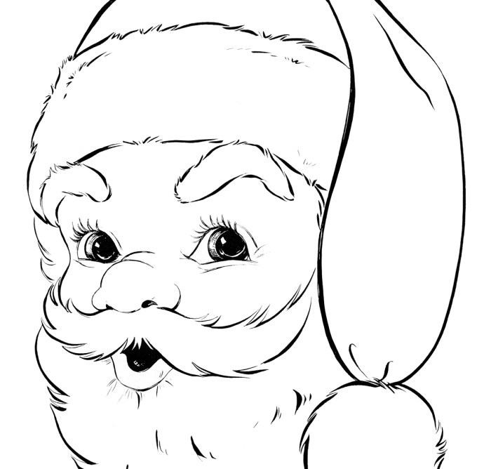 Animated christmas santa coloring to print