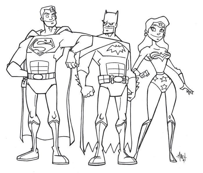 Animated justice league coloring pages