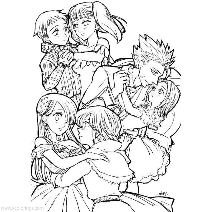 Seven deadly sins anime coloring pages