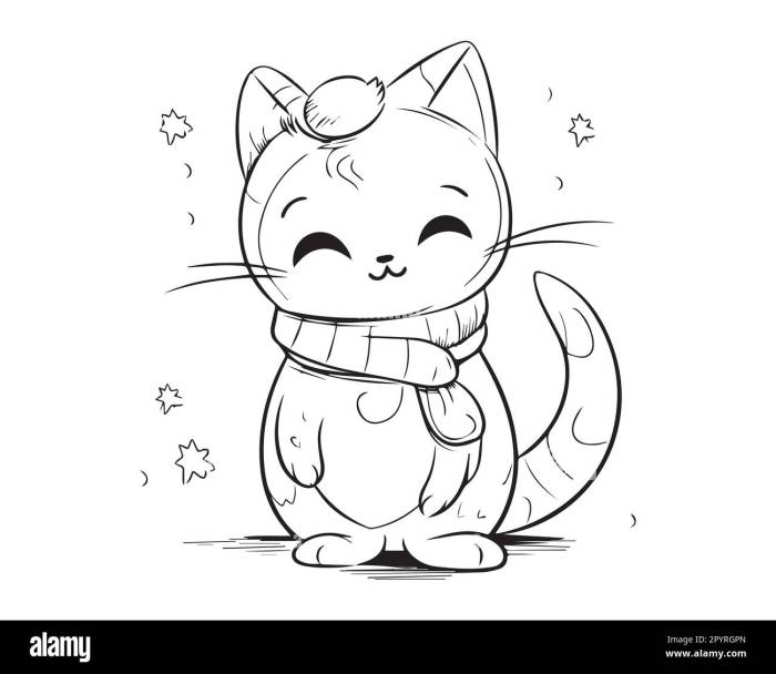 Cute anime cats coloring pages