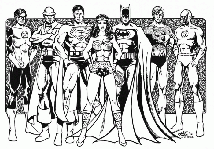 Animated justice league coloring pages