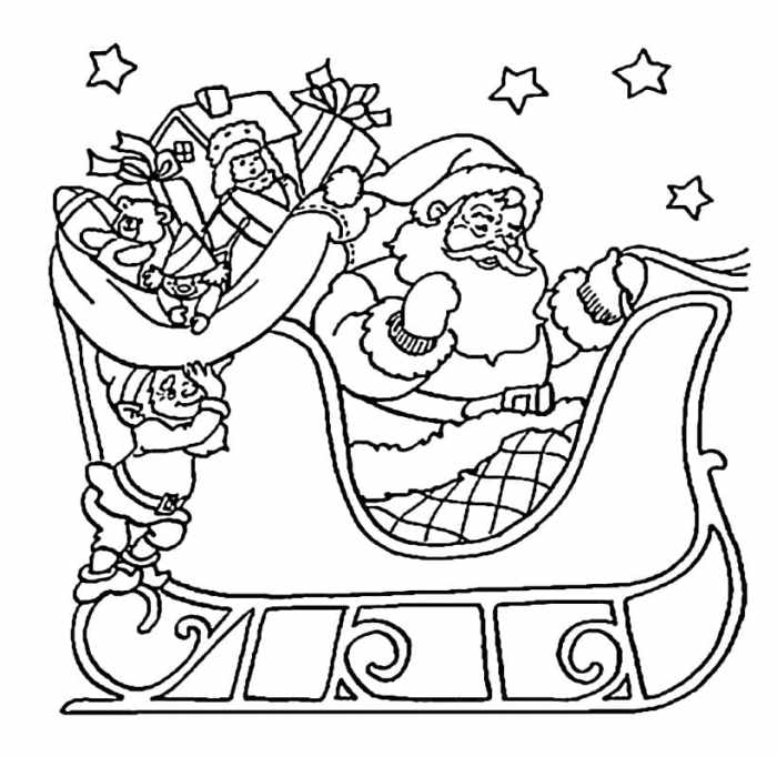 Animated christmas santa coloring to print