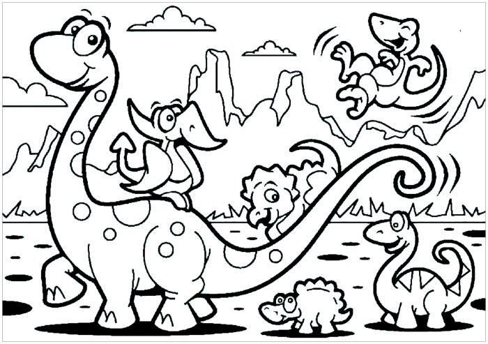 Dinosaur pages kids color coloring printable