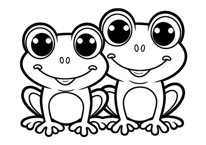 Animal face coloring simple frog