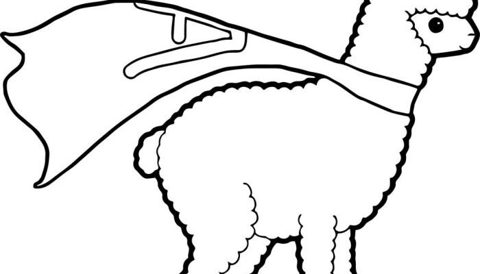 Animated Alpaca Coloring Pages