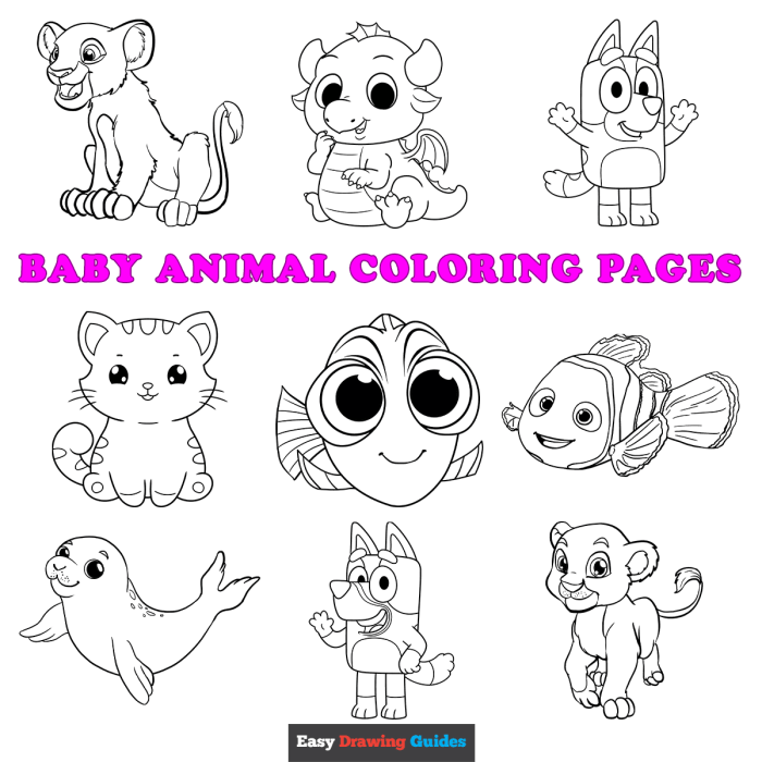 Animal baby coloring pages