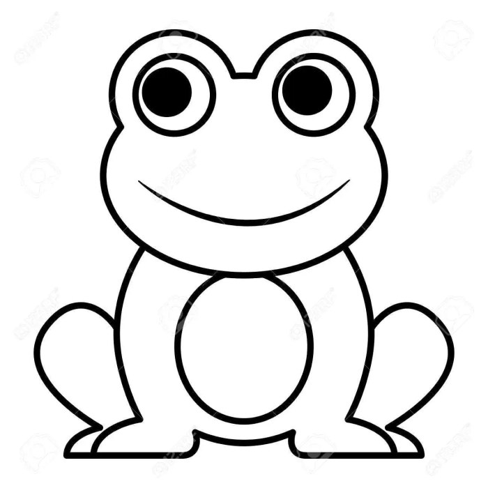 Animal face coloring simple frog