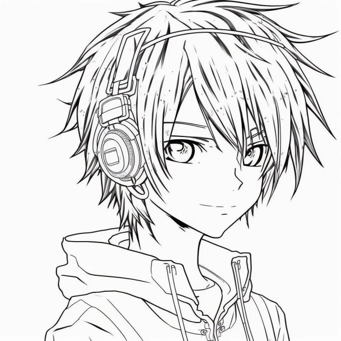 Anime boy drawing coloring pages