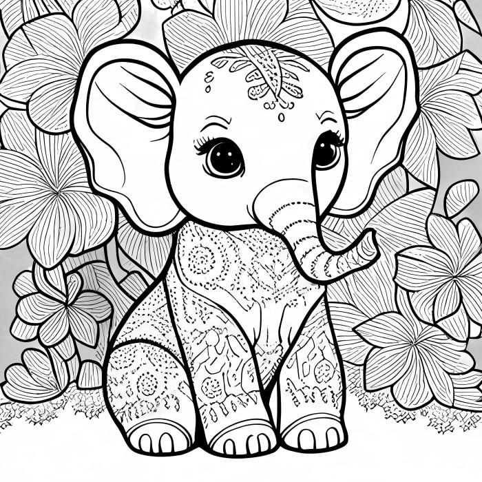 Animal coloring pages elephang