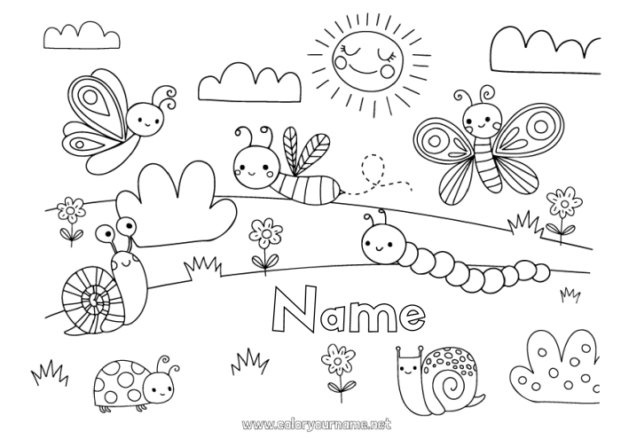 Spring animal coloring sheets