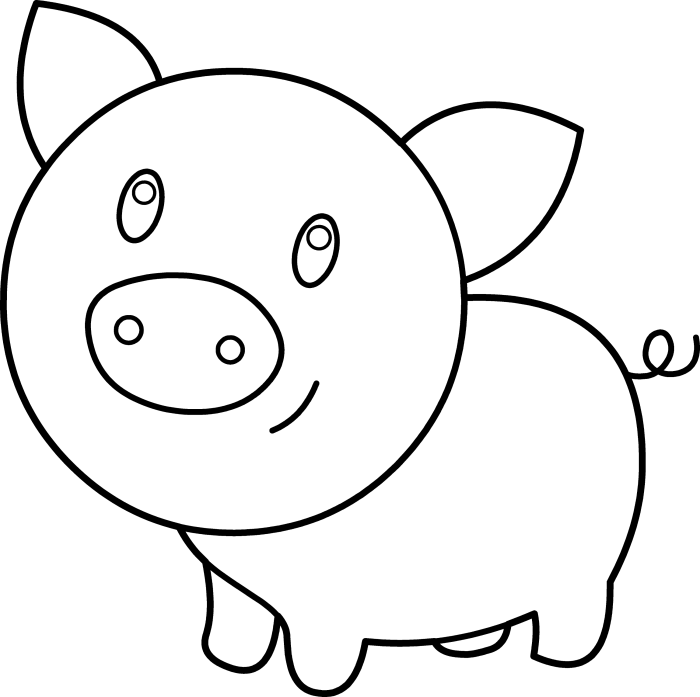 Animal coloring pages pig cute