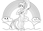 Cute and Detailed Coloring Pages Anime Mermaid