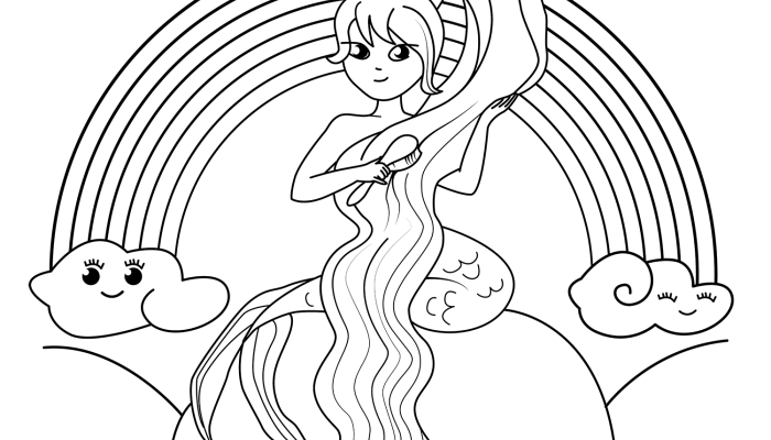 Cute and Detailed Coloring Pages Anime Mermaid