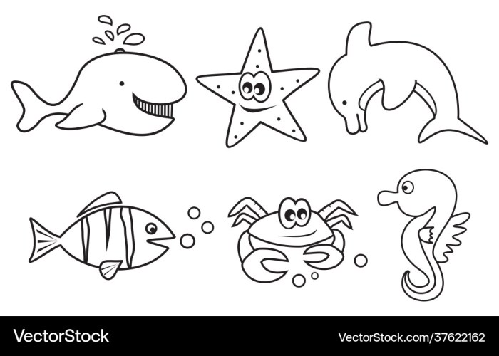 Coloring book pictures sea animals