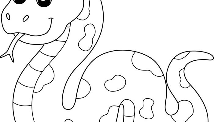 Animal Faces Coloring Pages Water Snake