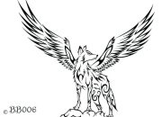 Animated Wolf with Wings Coloring Pictures