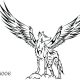 Animated wolf with wings coloring pictures