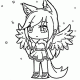 Anime angel coloring template