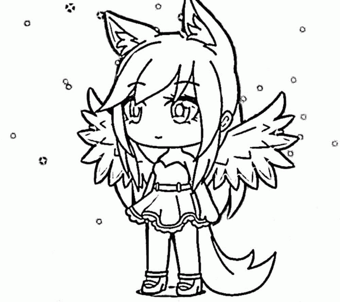 Anime angel coloring template