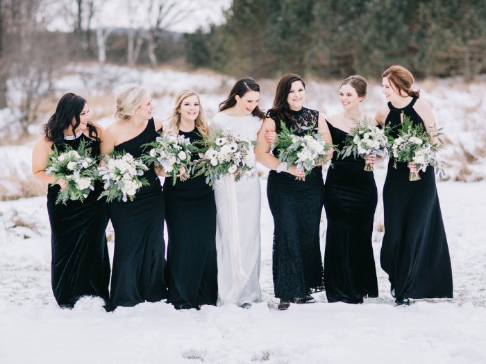 Wedding black bridesmaid dresses