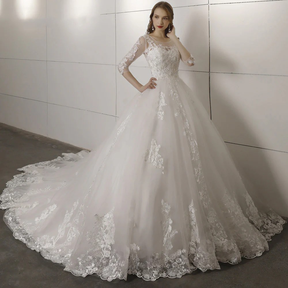 Midi length wedding dress