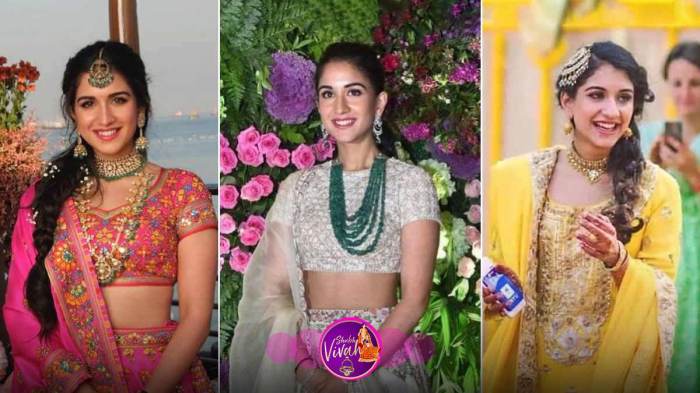 Radhika merchant mehendi wedding anjali twinning ambani anant unseen haldi fam cues coordinate lehenga sangeet