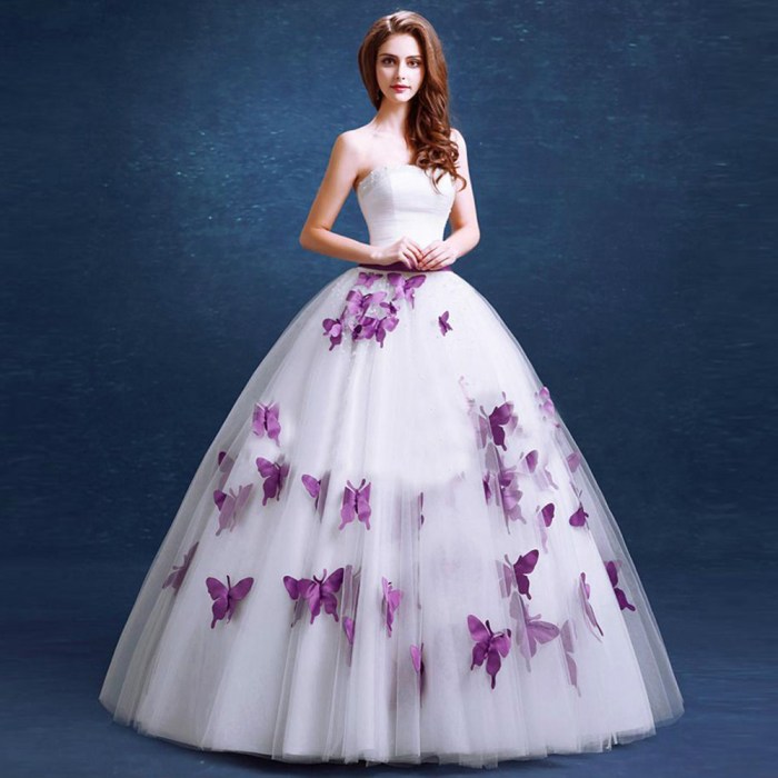 Royal purple wedding dress