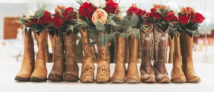 Wedding dresses to wear with cowgirl boots