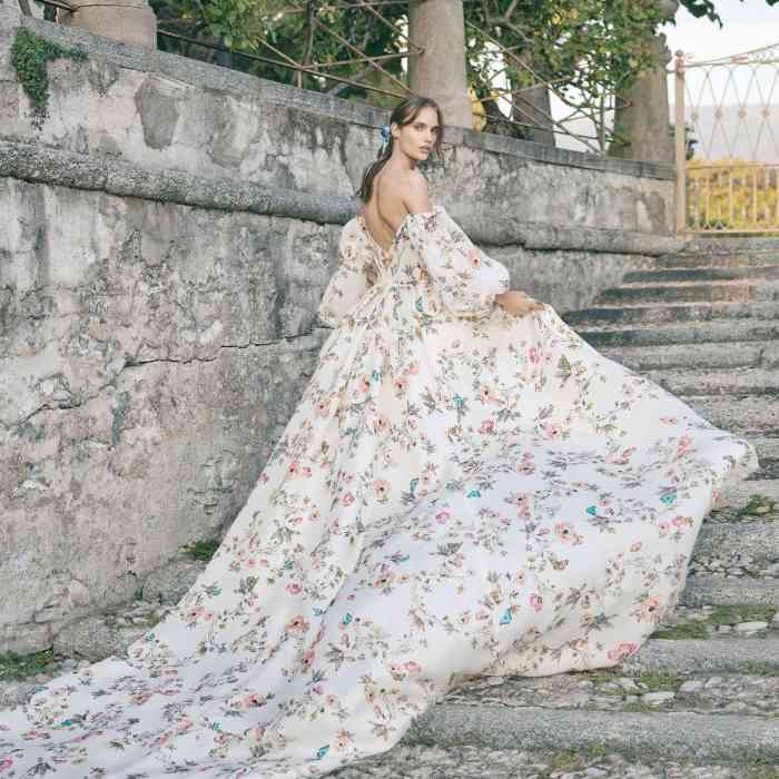 Long sleeve flowy wedding dress