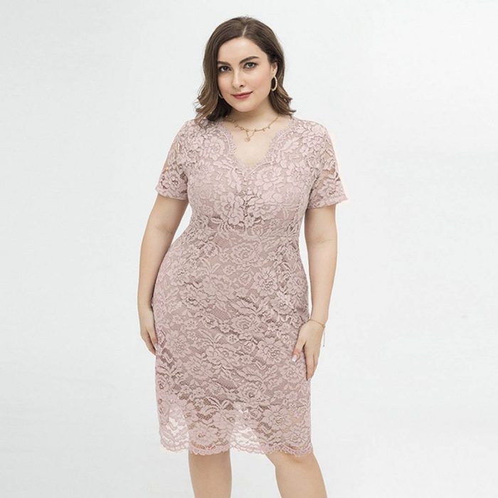 Plus size pink dresses for wedding