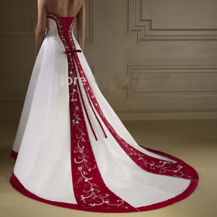 Wedding dresses in burgundy