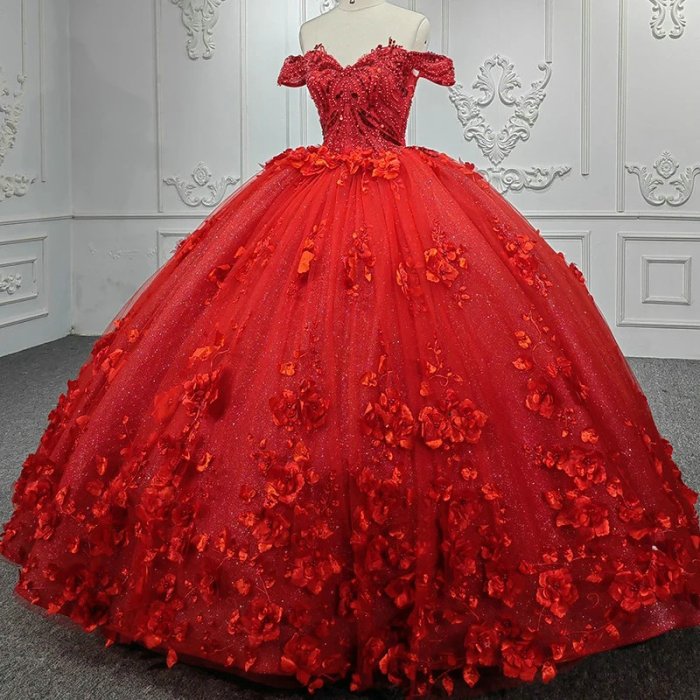 Red wedding dress for bride