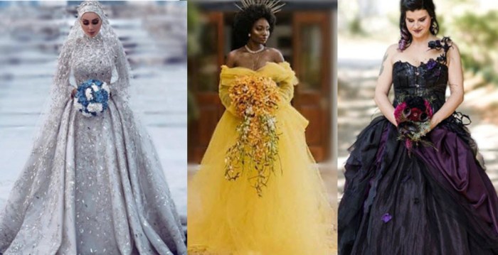 Non traditional wedding dresses with color